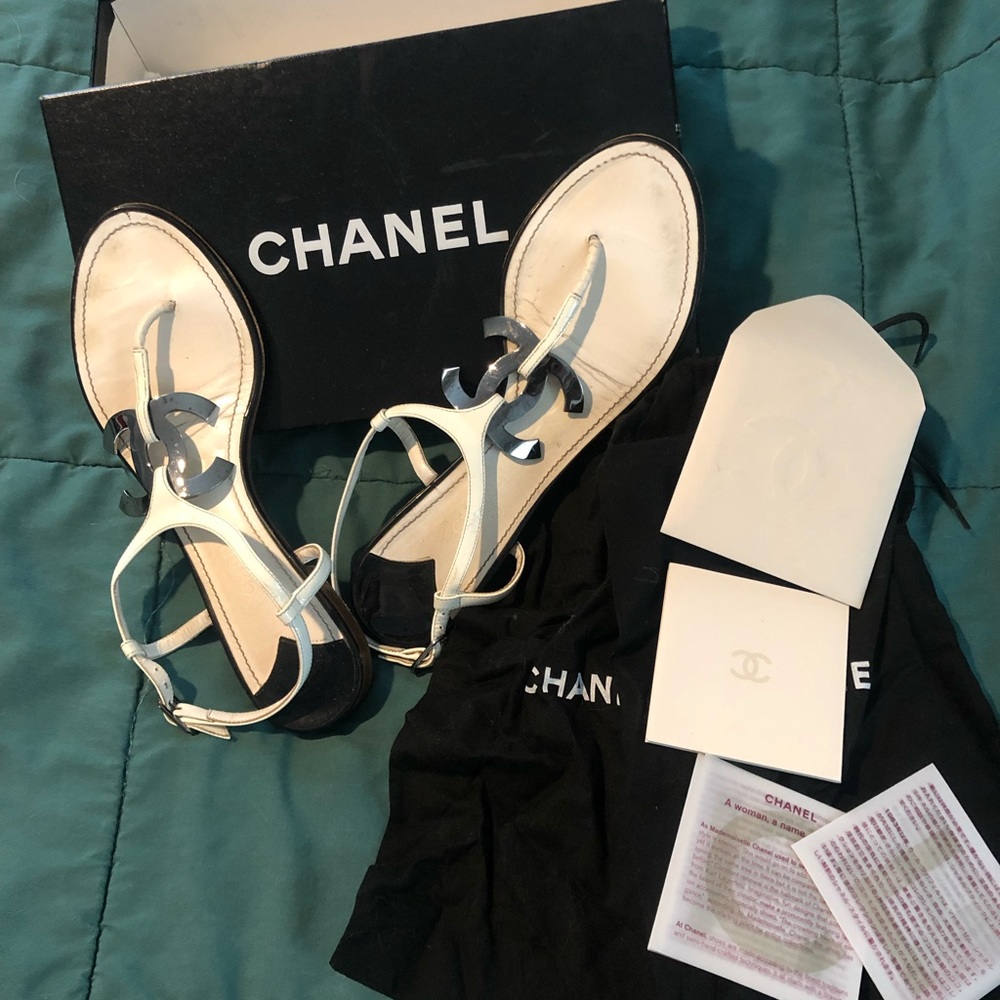 Authentic Chanel Thong Sandals